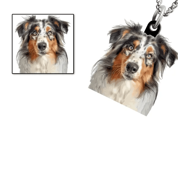 Collie Halskette personalisiert mit Haustier!