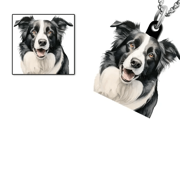 Border Collie Halskette personalisiert mit Haustier!