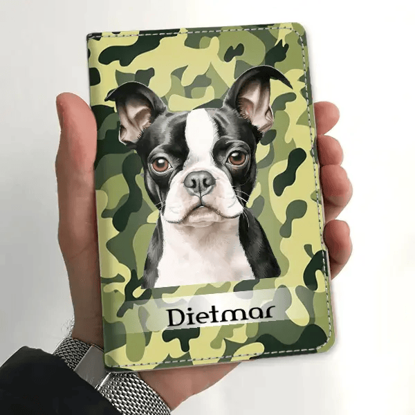 Boston Terrier Impfpasshülle personalisiert mit Haustier u. Namen!