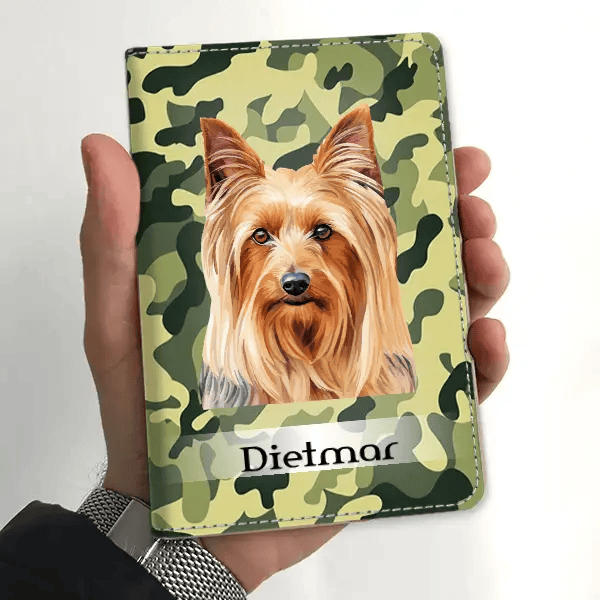 Australian Silky Terrier Impfpasshülle personalisiert mit Haustier u. Namen!