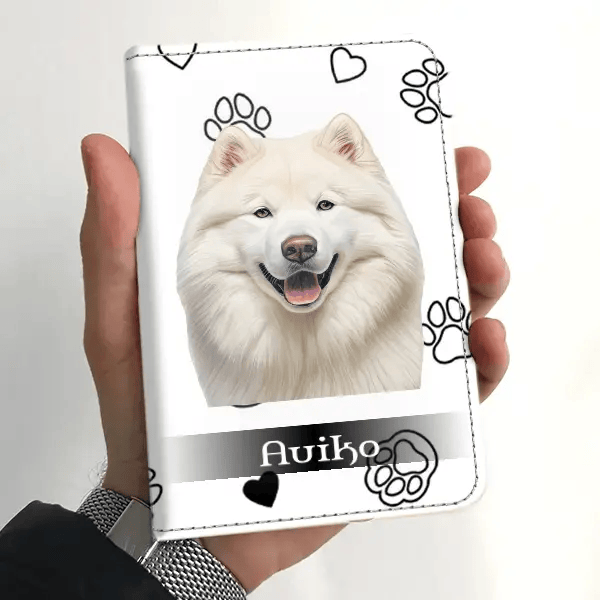 Samoyed Impfpasshülle personalisiert mit Haustier u. Namen!