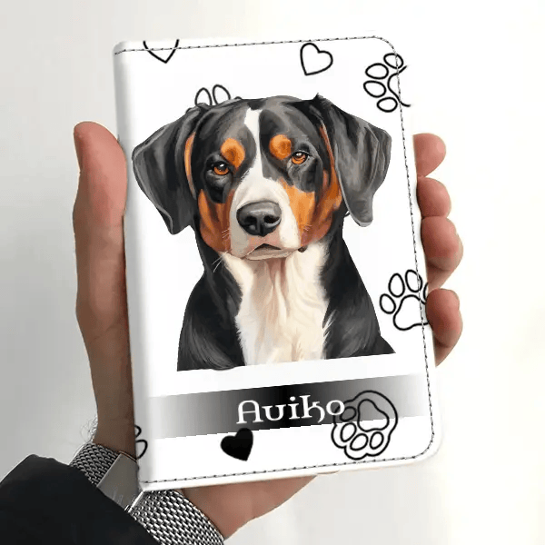 Entlebucher Mountain Dog Impfpasshülle personalisiert mit Haustier u. Namen!