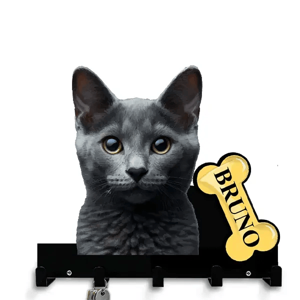 Russian Blue Schlüsselbrett personalisiert mit Haustier u. Namen!