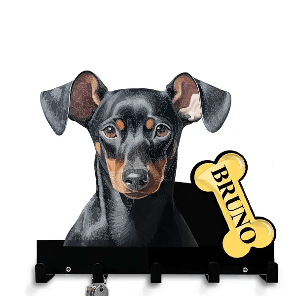 Manchester Terrier Schlüsselbrett personalisiert mit Haustier u. Namen!