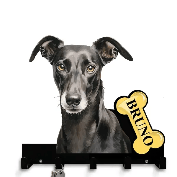 Greyhound Schlüsselbrett personalisiert mit Haustier u. Namen!