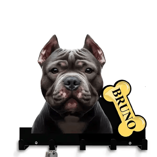 American Bully Schlüsselbrett personalisiert mit Haustier u. Namen!