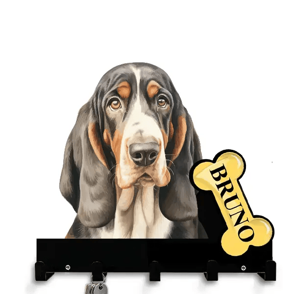 Basset Hound Schlüsselbrett personalisiert mit Haustier u. Namen!