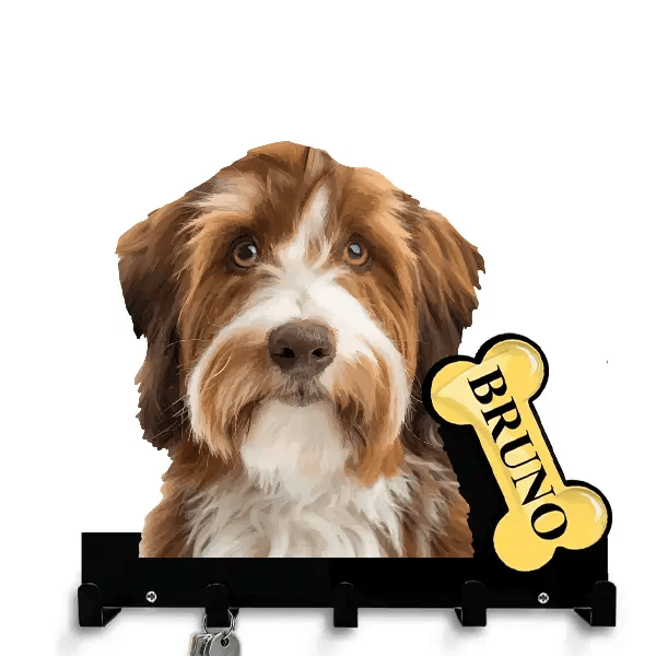Bearded Collie Schlüsselbrett personalisiert mit Haustier u. Namen!