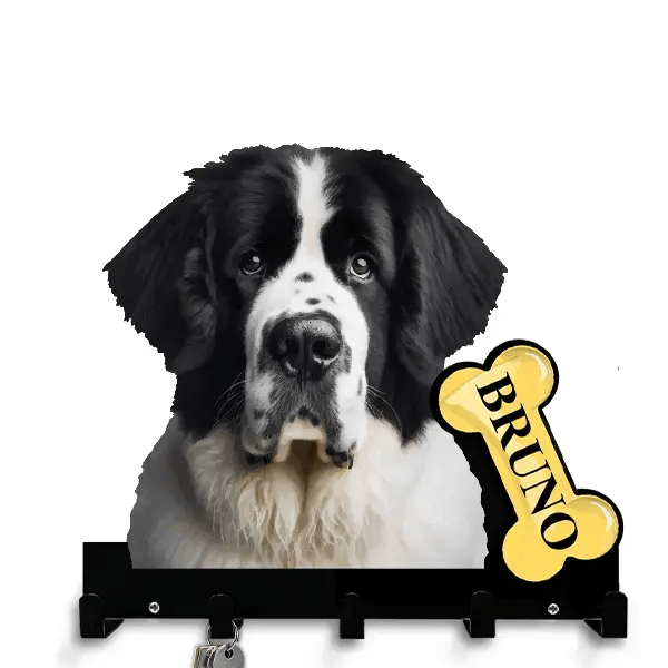 Landseer Schlüsselbrett personalisiert mit Haustier u. Namen!