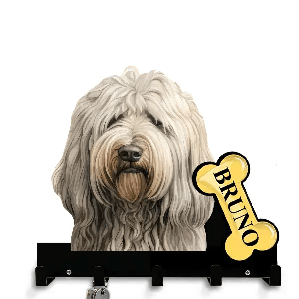 Komondor Schlüsselbrett personalisiert mit Haustier u. Namen!