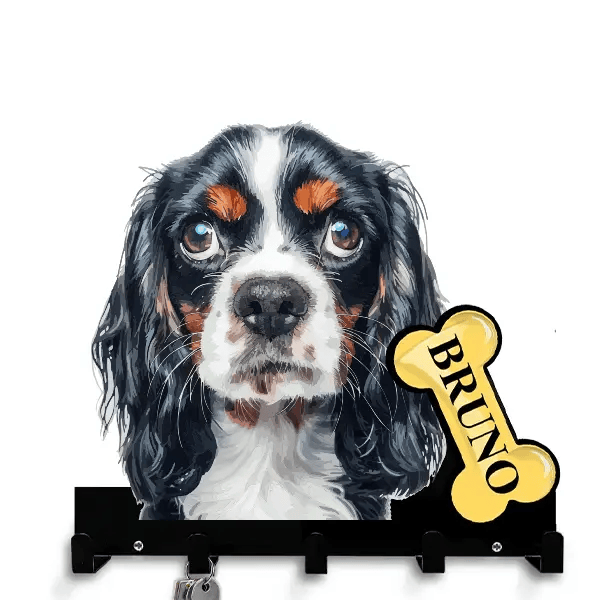 Cavalier King Charles Spaniel Schlüsselbrett personalisiert mit Haustier u. Namen!
