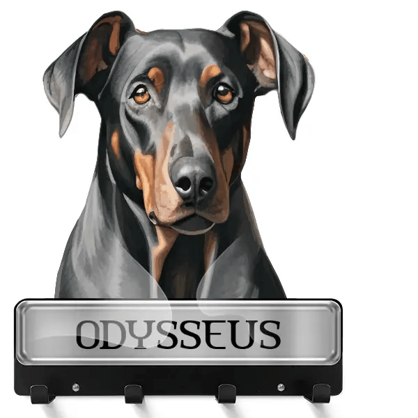 Dobermann Schlüsselbrett mit deinem Haustier und Namen!