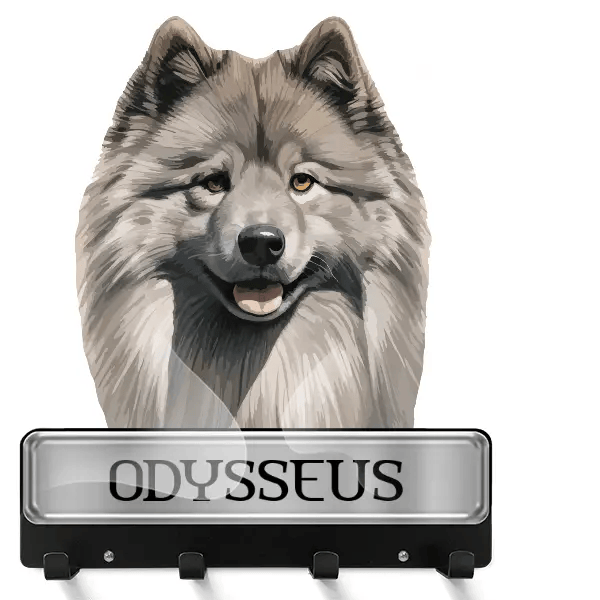 Keeshond Schlüsselbrett mit deinem Haustier und Namen!