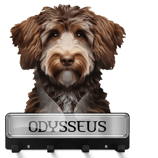 Aussiedoodle Schlüsselbrett mit deinem Haustier und Namen!