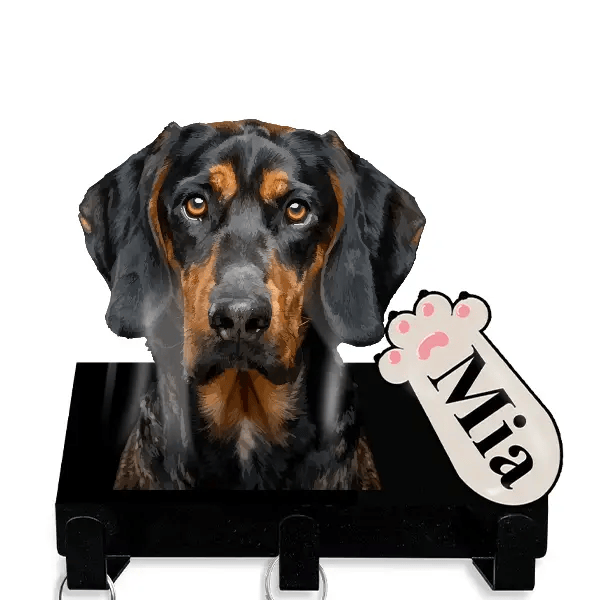 Black and Tan Coonhound Leinenhalter personalisiert mit Haustier u. Namen!