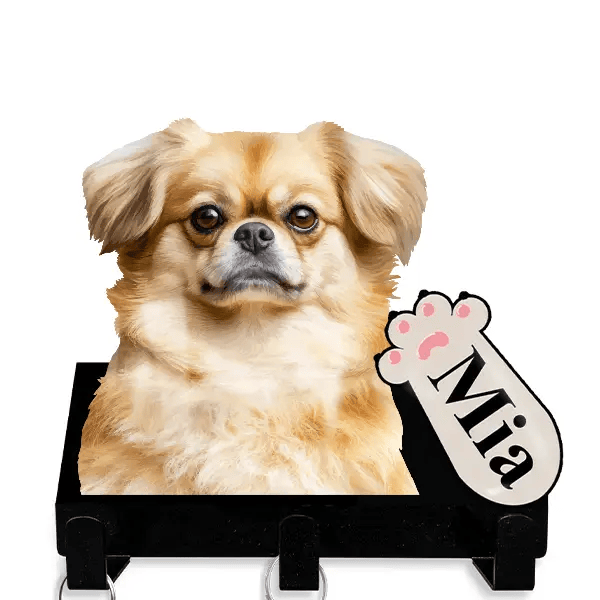 Tibetan Spaniel Leinenhalter personalisiert mit Haustier u. Namen!