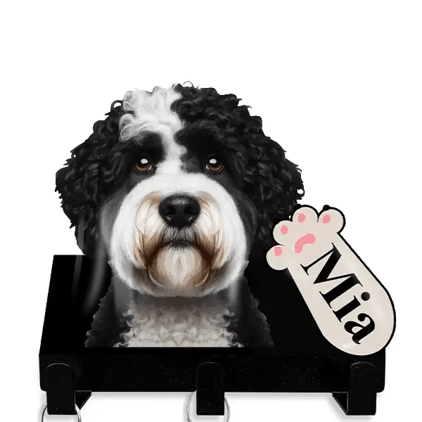 Spanish Water Dog Leinenhalter personalisiert mit Haustier u. Namen!