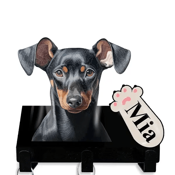 Manchester Terrier Leinenhalter personalisiert mit Haustier u. Namen!