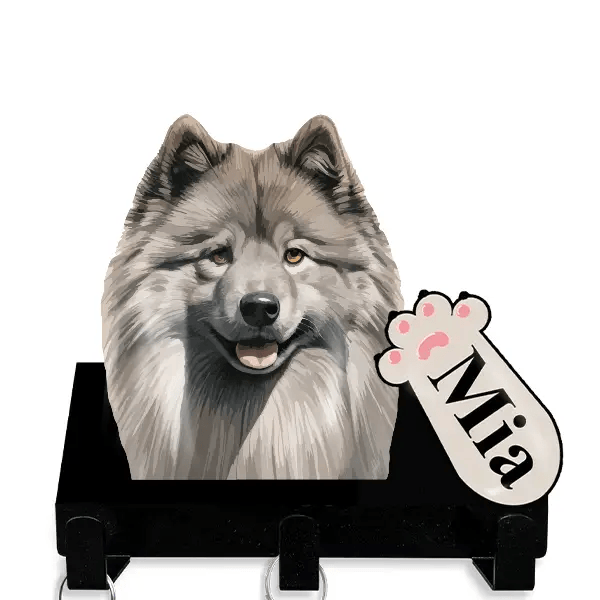 Keeshond Leinenhalter personalisiert mit Haustier u. Namen!