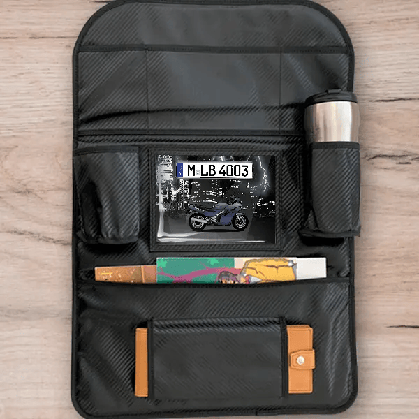 GSX 1100 F Rücksitz Organizer personalisiert mit deinem Motorrad u. Kennzeichen!