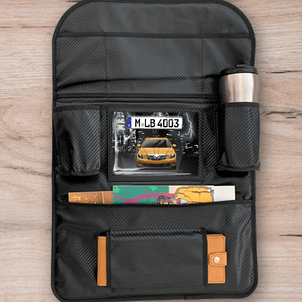 Superb Combi Rücksitz Organizer personalisiert mit deinem Auto u. Kennzeichen!