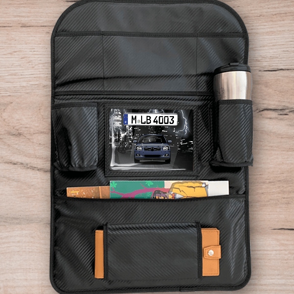 Avensis Limousine Rücksitz Organizer personalisiert mit deinem Auto u. Kennzeichen!
