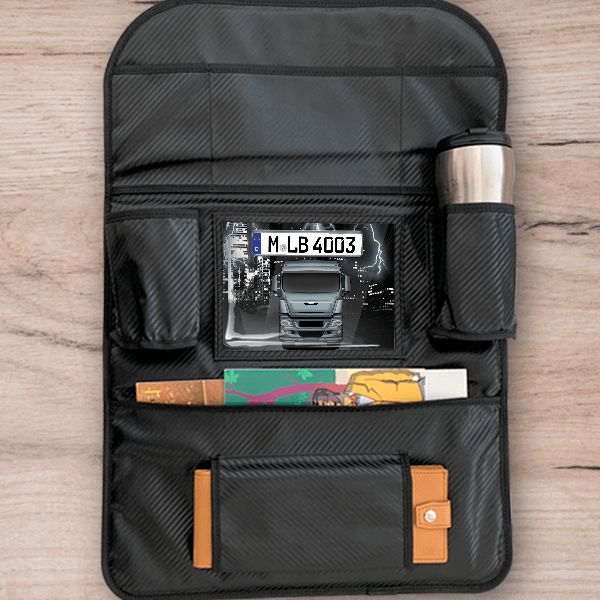 TGX 18.540 Rücksitz Organizer personalisiert mit deinem LKW u. Kennzeichen!
