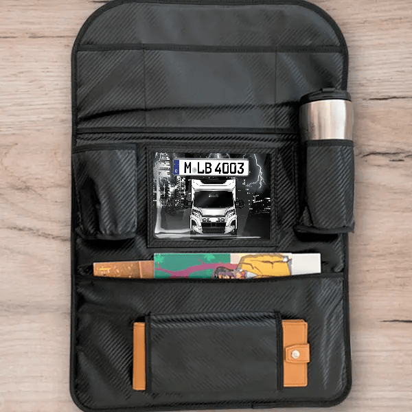 7057 Rücksitz Organizer personalisiert mit deinem Wohnwagen u. Kennzeichen!