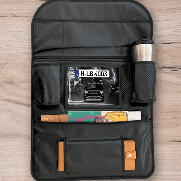500 X Rücksitz Organizer personalisiert mit deinem Auto u. Kennzeichen!