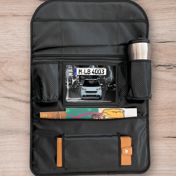 ForTwo Rücksitz Organizer personalisiert mit deinem Auto u. Kennzeichen!