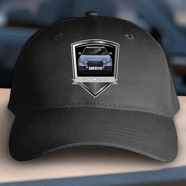 A4 Limousine Basecap personalisiert mit deinem Auto u. Kennzeichen!