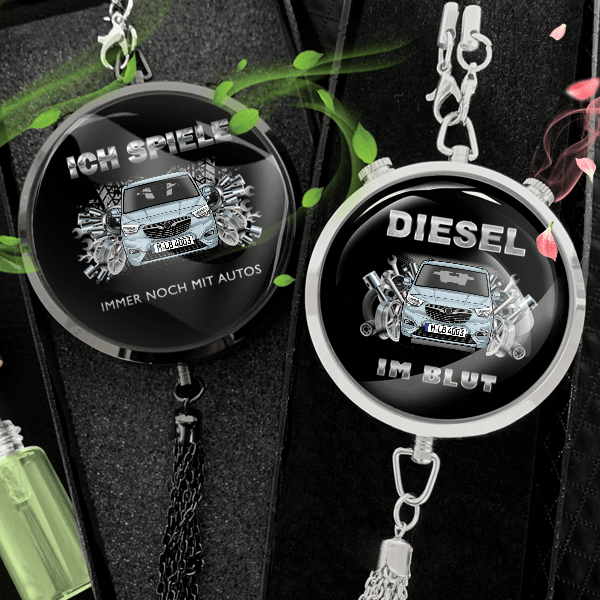 Combo Autoduft personalisiert mit Auto u. Kennzeichen! Schwarz, S