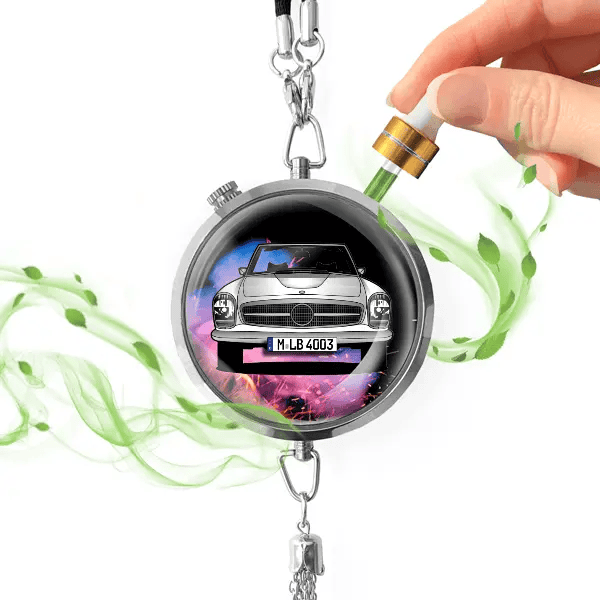 W113 Pagode Autoduft personalisiert mit Auto u. Kennzeichen! Chrom, S