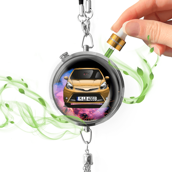 Aygo (3-Türer) Autoduft personalisiert mit Auto u. Kennzeichen! Chrom, S