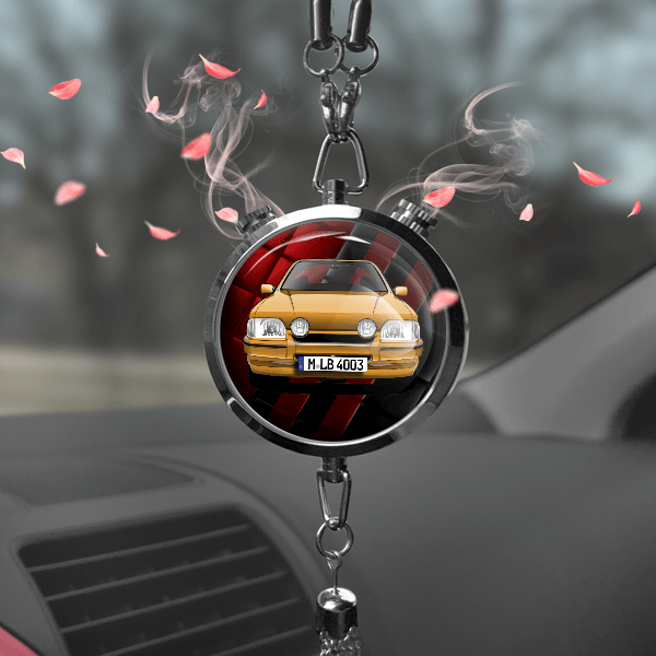 Escort (3-Türer) Autoduft personalisiert mit Auto u. Kennzeichen! Chrom, S