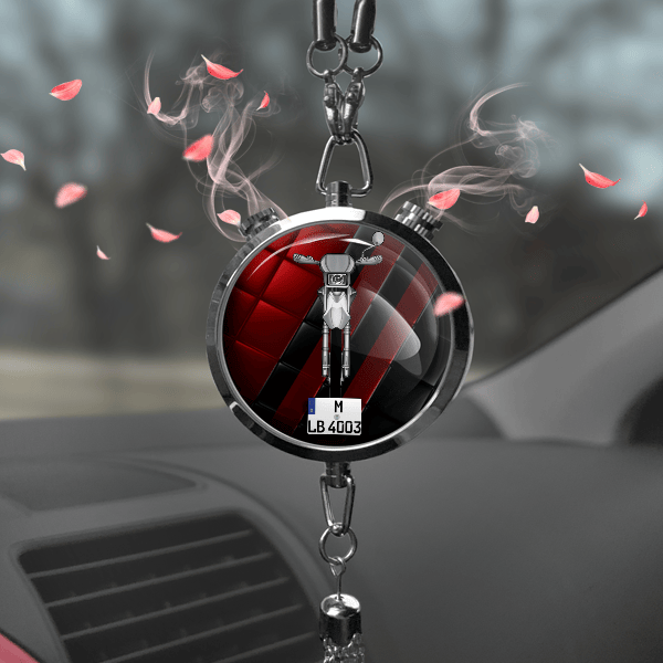 DT125 Autoduft personalisiert mit Motorrad u. Kennzeichen! Chrom, S