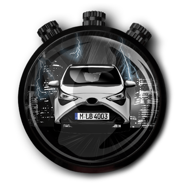 Aygo (5-Türer) Autoduft personalisiert mit deinem Auto u. Kennzeichen!