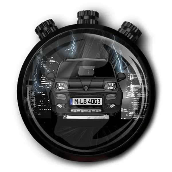 Panda (5-Türer) Autoduft personalisiert mit deinem Auto u. Kennzeichen!