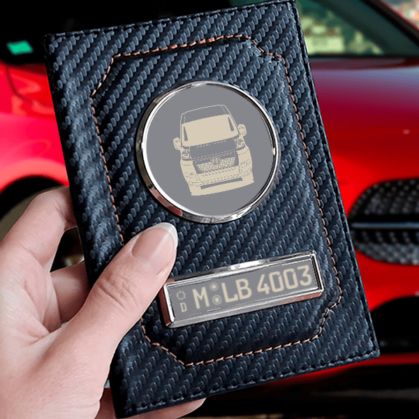 Boxer Fahrzeugscheinhülle personalisiert mit deinem Auto u. Kennzeichen!