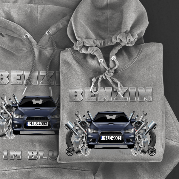 Lancer Sportback Hoodie für Damen u. Herren personalisiert mit deinem Auto u. Kennzeichen!