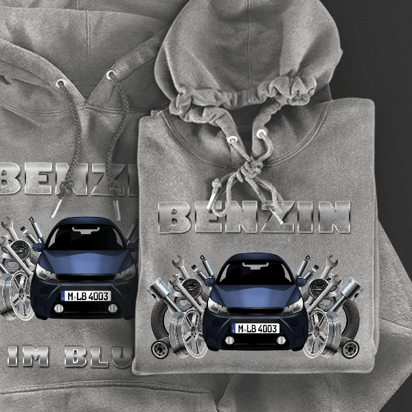 Crossline Hoodie für Damen u. Herren personalisiert mit deinem Auto u. Kennzeichen!