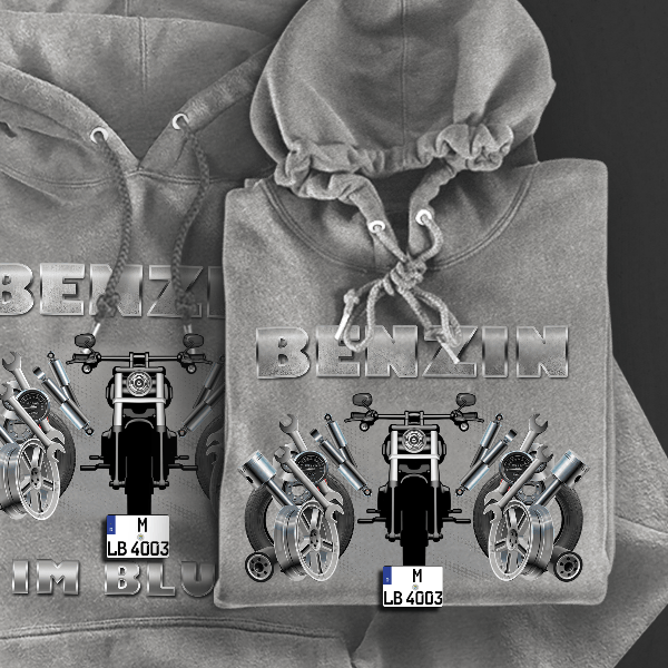 Breakout Hoodie für Damen u. Herren personalisiert mit deinem Motorrad u. Kennzeichen!