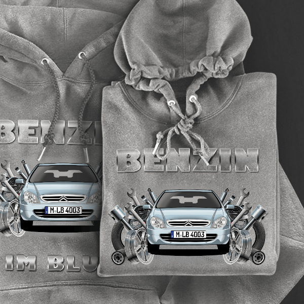 Xsara Hoodie für Damen u. Herren personalisiert mit deinem Auto u. Kennzeichen!