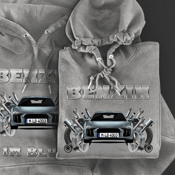 R8 Hoodie für Damen u. Herren personalisiert mit deinem Auto u. Kennzeichen!