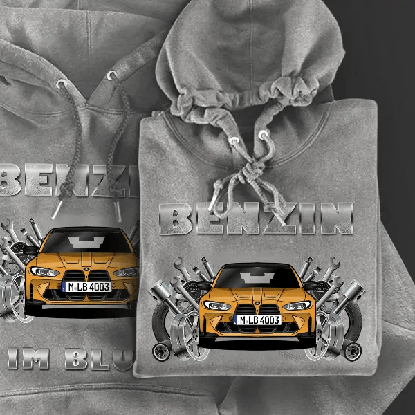 M3 Hoodie für Damen u. Herren personalisiert mit deinem Auto u. Kennzeichen!