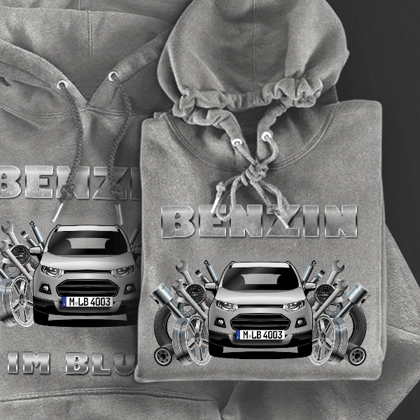 EcoSport Hoodie für Damen u. Herren personalisiert mit deinem Auto u. Kennzeichen!