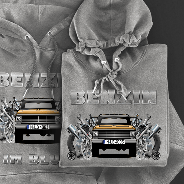 F-250 Hoodie für Damen u. Herren personalisiert mit deinem Auto u. Kennzeichen!