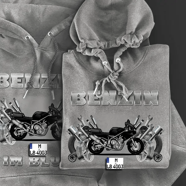 TRX850 Hoodie für Damen u. Herren personalisiert mit deinem Motorrad u. Kennzeichen!