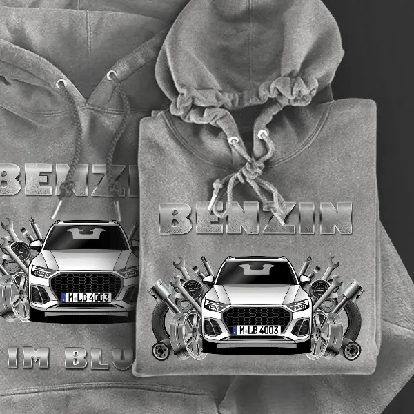 Q5 Hoodie für Damen u. Herren personalisiert mit deinem Auto u. Kennzeichen!