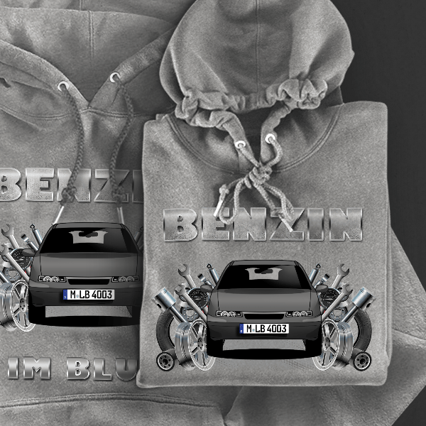 Calibra Coupe Hoodie für Damen u. Herren personalisiert mit deinem Auto u. Kennzeichen!